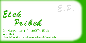 elek pribek business card